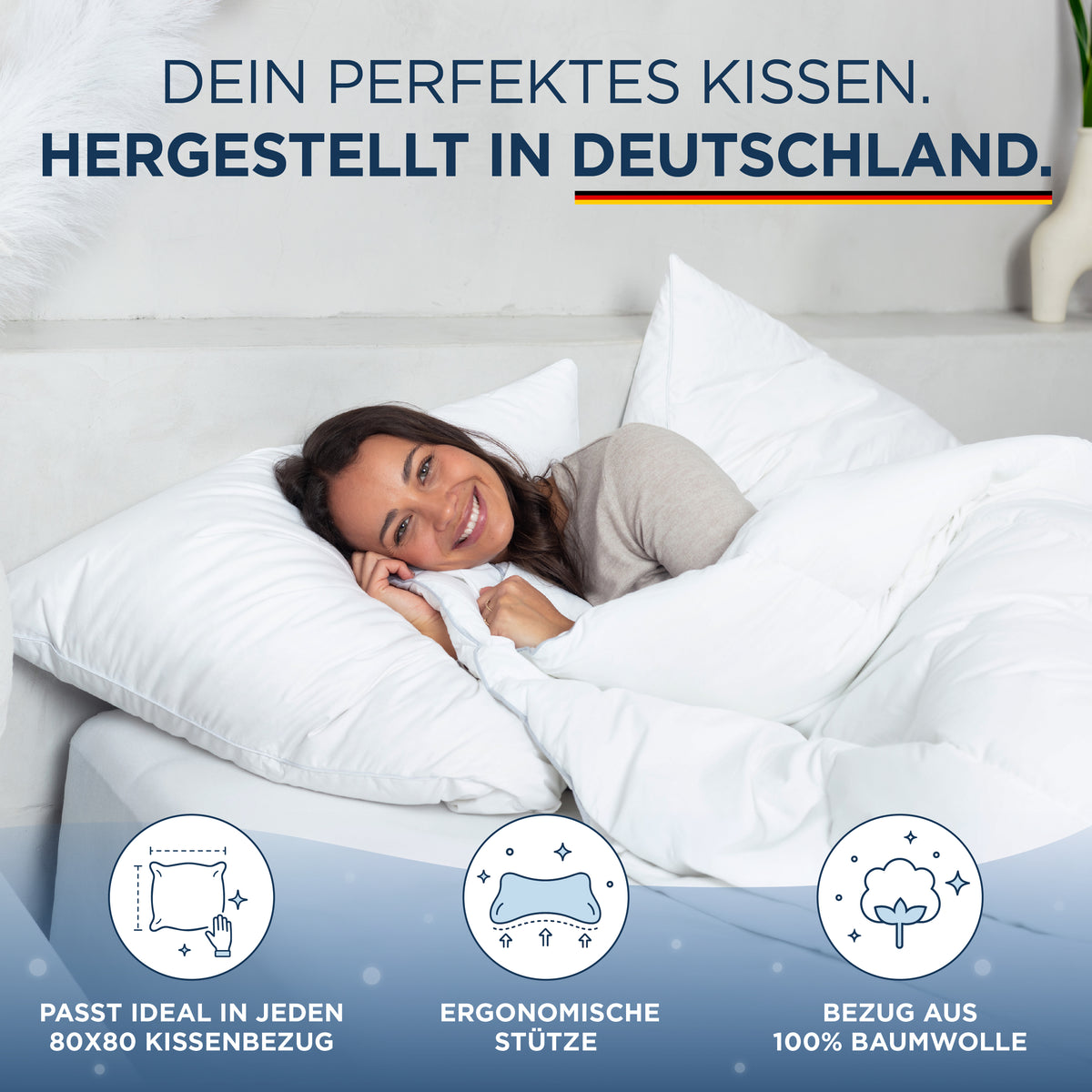 Federdaunen 3 Kammer Kissen