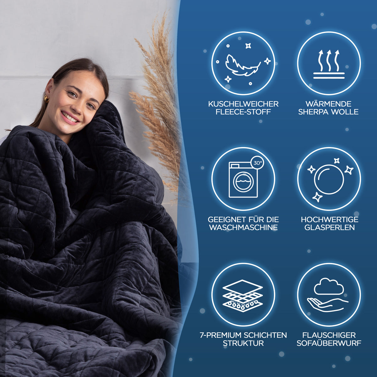 Gewichtsdecke Sherpa Fleece Samthus
