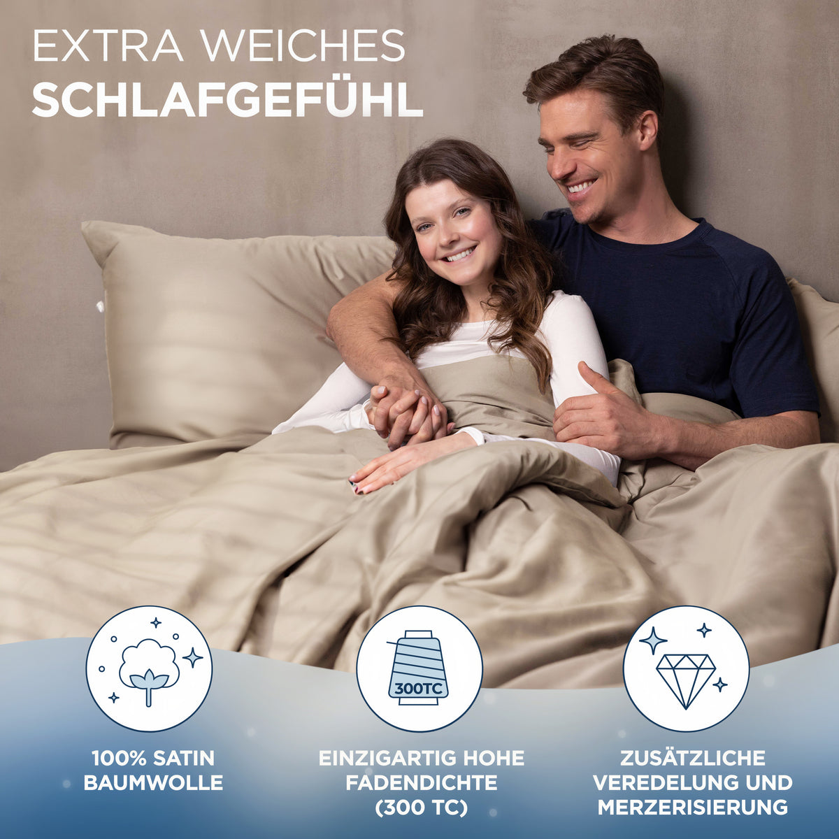 Baumwollsatin Kissenbezug Aluna