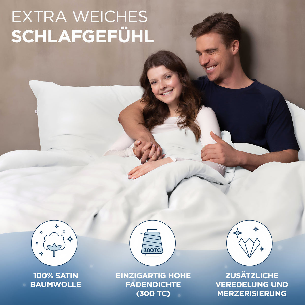 Baumwollsatin Kissenbezug Aluna Samthus
