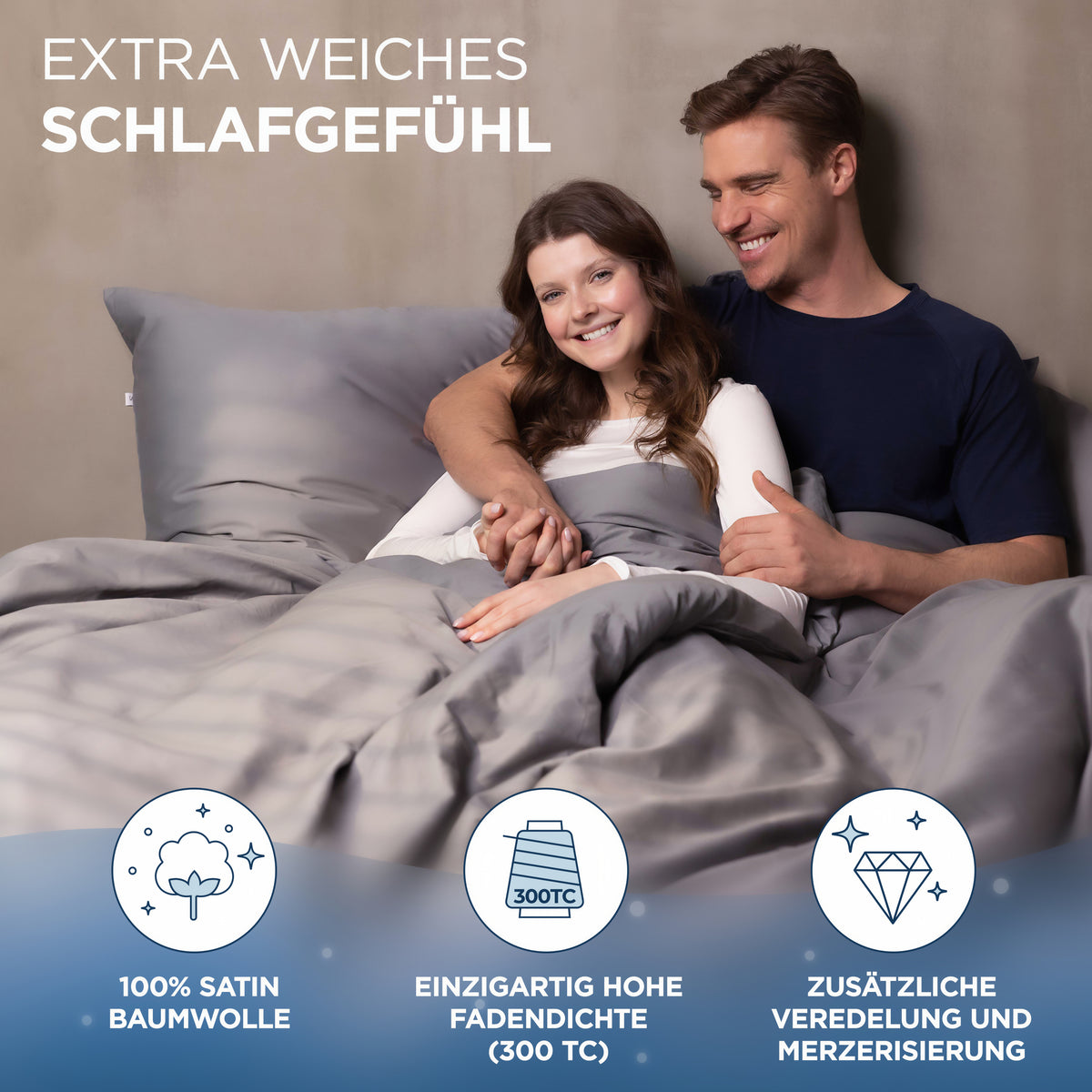Baumwollsatin Kissenbezug Aluna Samthus