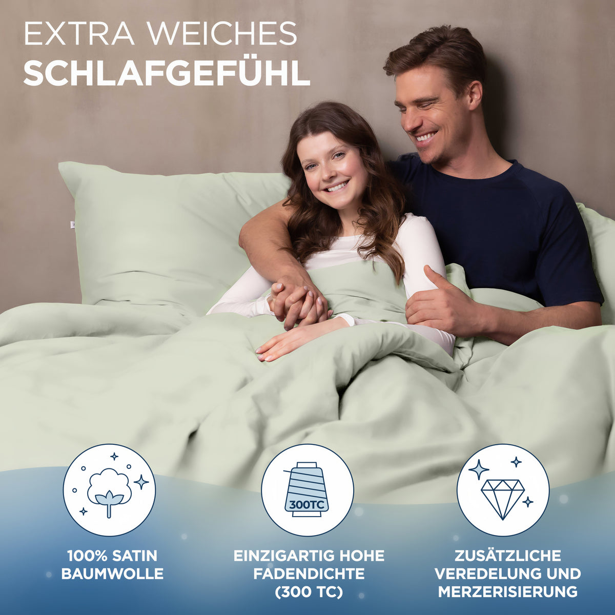 Baumwollsatin Kissenbezug Aluna Samthus