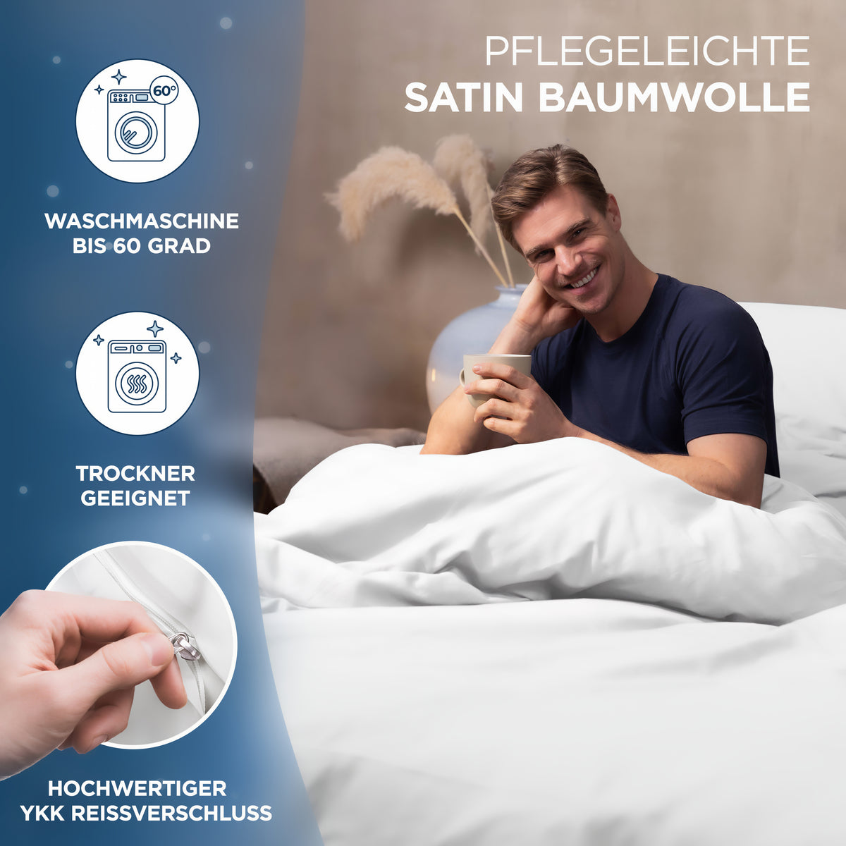 Baumwollsatin Bettwäsche Set Aluna Samthus