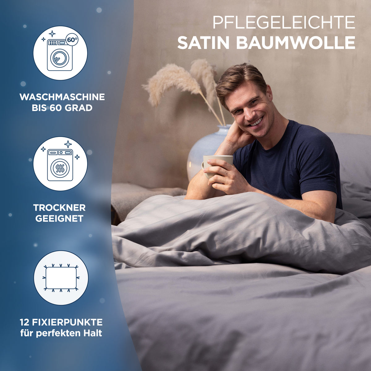Gewichtsdecken Bettwäsche Baumwollsatin Maia Samthus