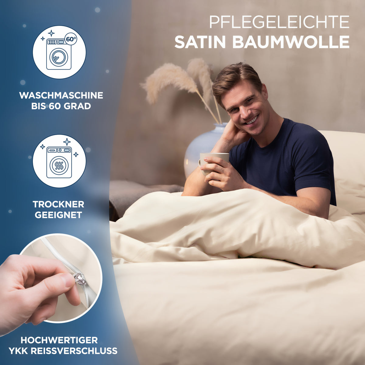 Baumwollsatin Bettwäsche Set Aluna Samthus