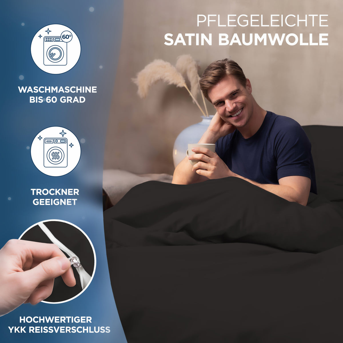 Baumwollsatin Bettwäsche Set Aluna Samthus