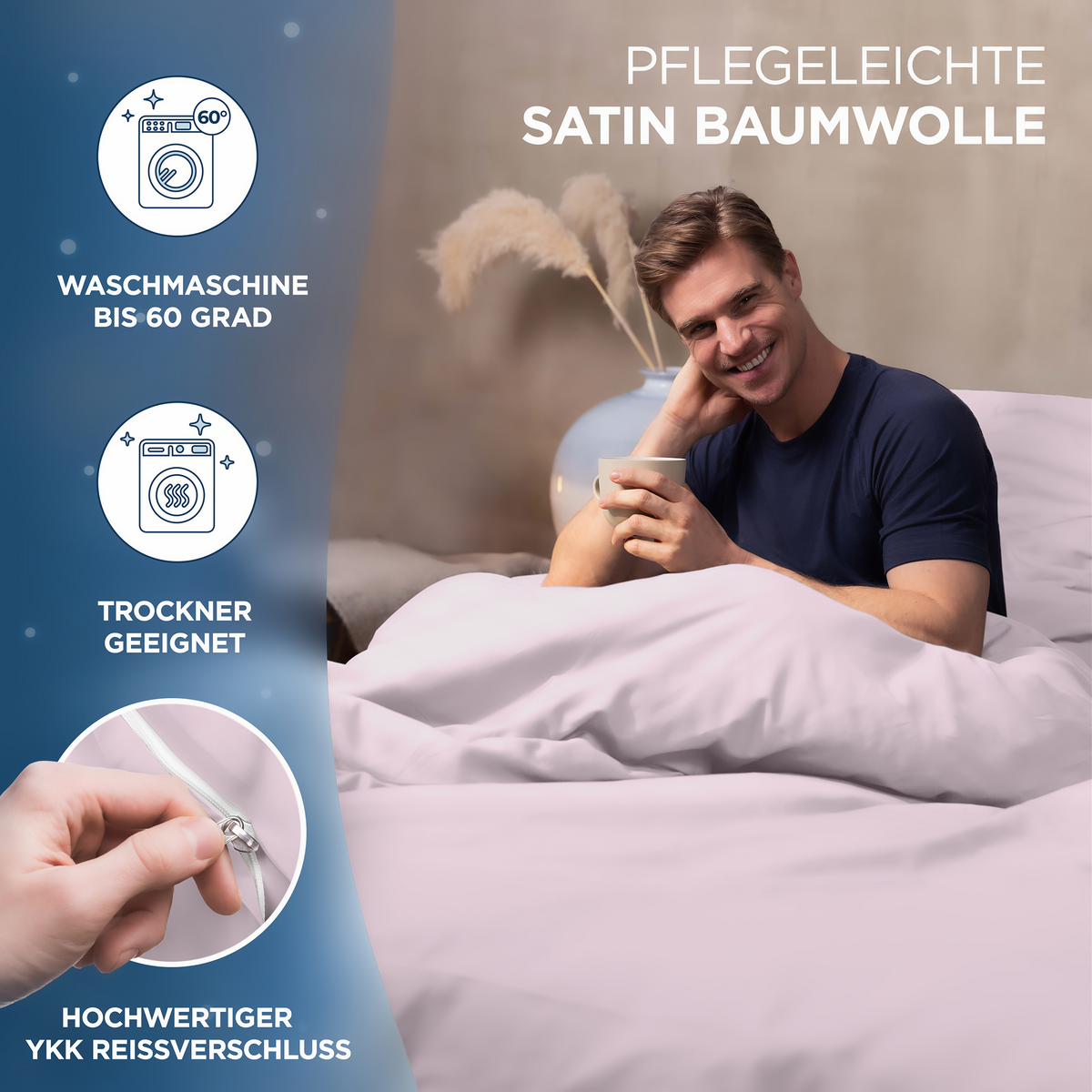 Baumwollsatin Bettwäsche Set Aluna Samthus