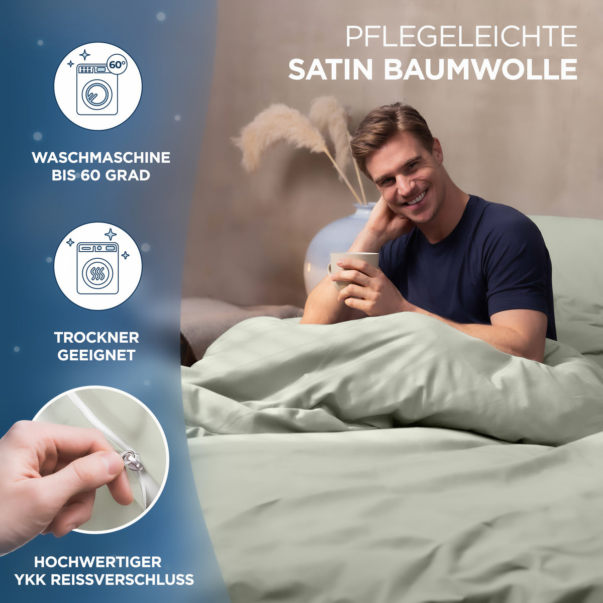 Baumwollsatin Bettwäsche Set Aluna Samthus