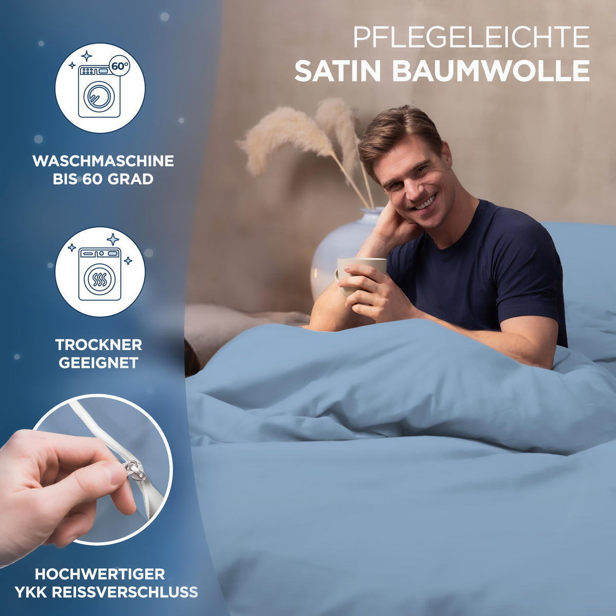 Baumwollsatin Kissenbezug Aluna Samthus