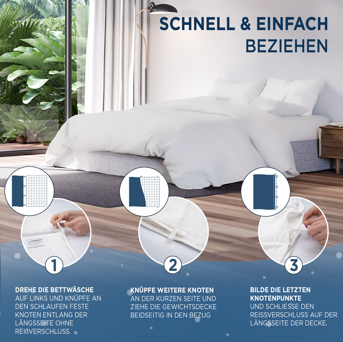 Gewichtsdecken Bettwäsche Baumwollsatin Maia Samthus