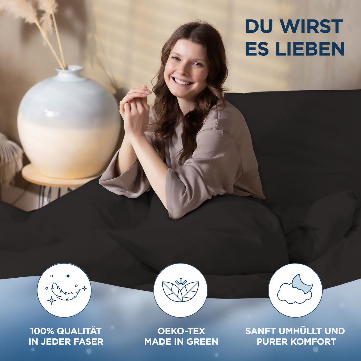 Baumwollsatin Bettwäsche Set Aluna Samthus