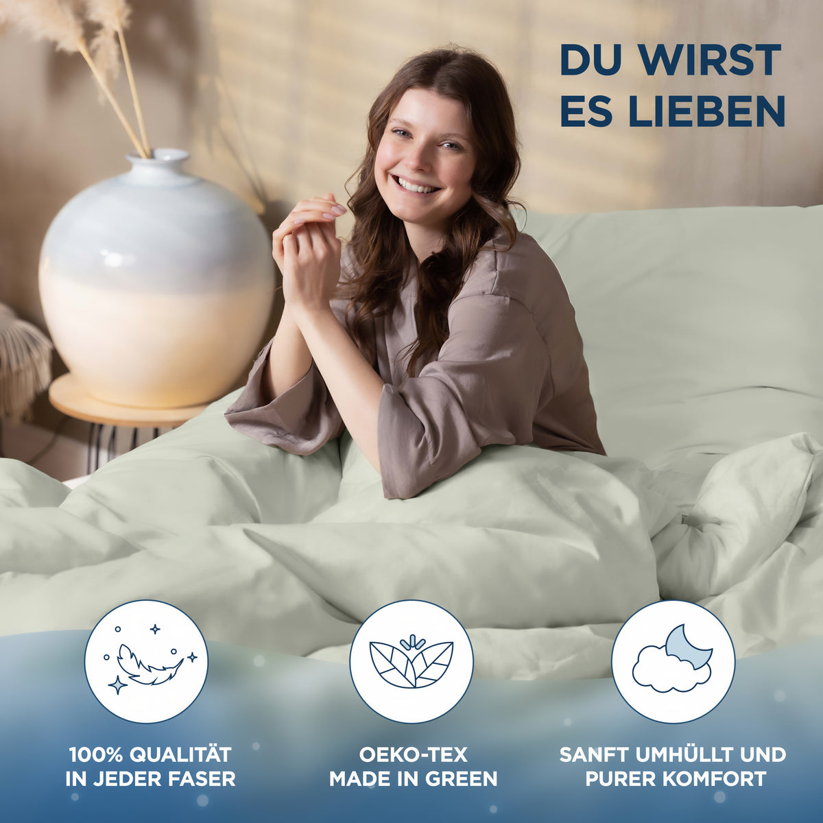 Baumwollsatin Kissenbezug Aluna Samthus
