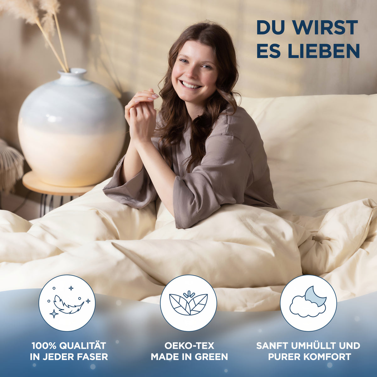 Baumwollsatin Bettwäsche Set Aluna Samthus