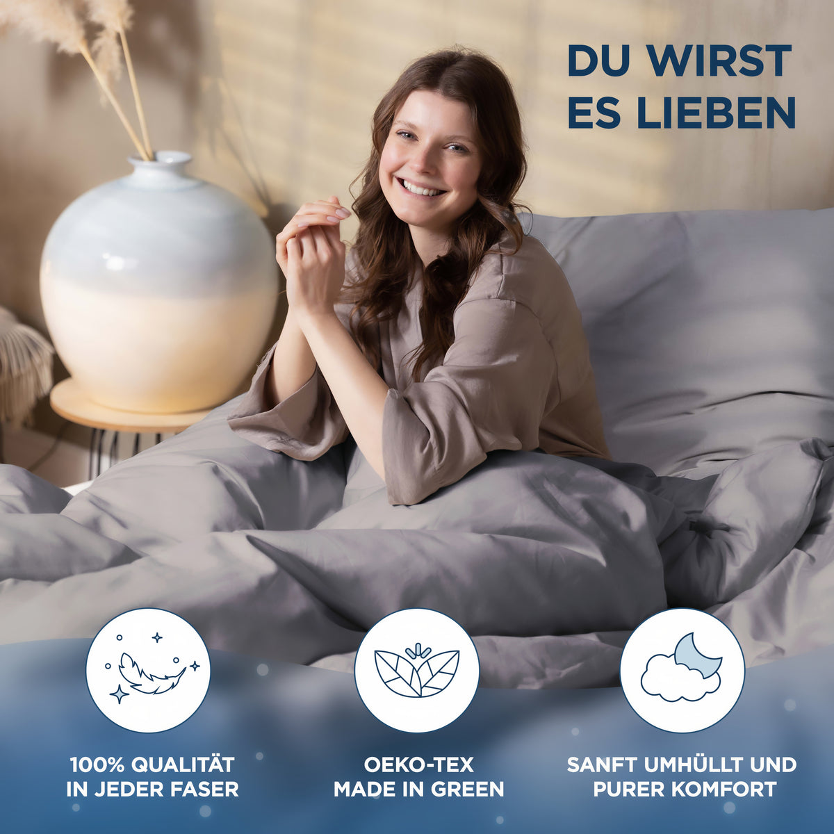 Baumwollsatin Bettwäsche Set Aluna Samthus